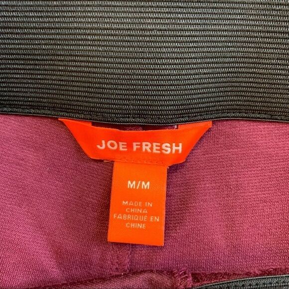 Joe Fresh Burgundy Maroon faux Suede Leggings Sz M - Picture 3 of 6